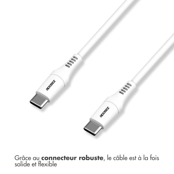 Accezz Câble USB-C vers USB-C - 2 mètres - Blanc