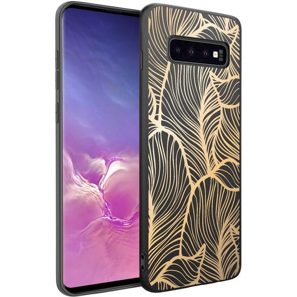 imoshion Coque Design Samsung Galaxy S10 - Feuilles / Noir