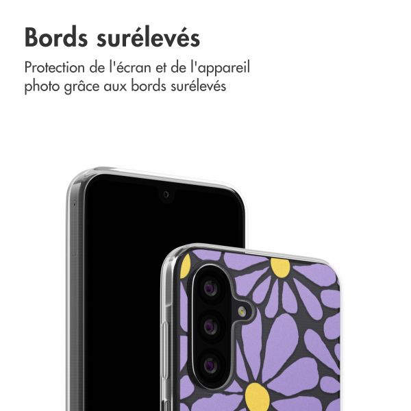 imoshion Coque design pour Samsung Galaxy A26 - Tropical Violet Flowers Connect