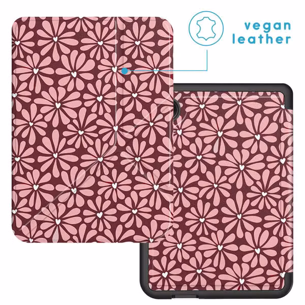 imoshion Étui de liseuse portefeuille design Pliable Kobo Clara Colour / BW - Bloom Love Blush