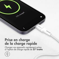 imoshion ﻿Câble Lightning vers USB-C - Non MFi - Textile tressé - 1,5 mètre - Blanc