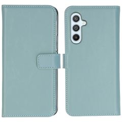 Selencia Étui portefeuille en cuir véritable Samsung Galaxy A54 (5G) - Bleu clair