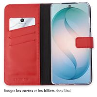 Selencia Étui portefeuille en cuir véritable Samsung Galaxy S26 Ultra - Rouge