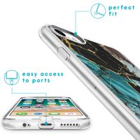 imoshion Coque Design iPhone SE (2022 / 2020) / 8 / 7 / 6(s) - Marbre - Bleu