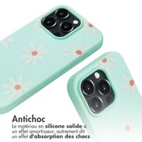 imoshion Coque design en silicone avec cordon iPhone 16 Pro - Green Flower Distance