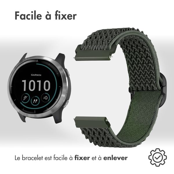 imoshion Bracelet élastique en nylon Garmin Vivoactive 4 - Vert foncé