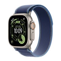 Apple Bracelet Trail Loop Apple Watch Series 1 t/m 11 / SE / Ultra (44/45/46/49 mm) - Taille S/M - Blue / Bright Blue Black Titanium