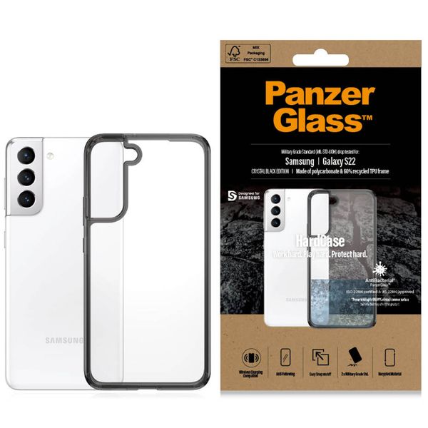 PanzerGlass ClearCase AntiBacterial Samsung Galaxy S22 - Crystal Black