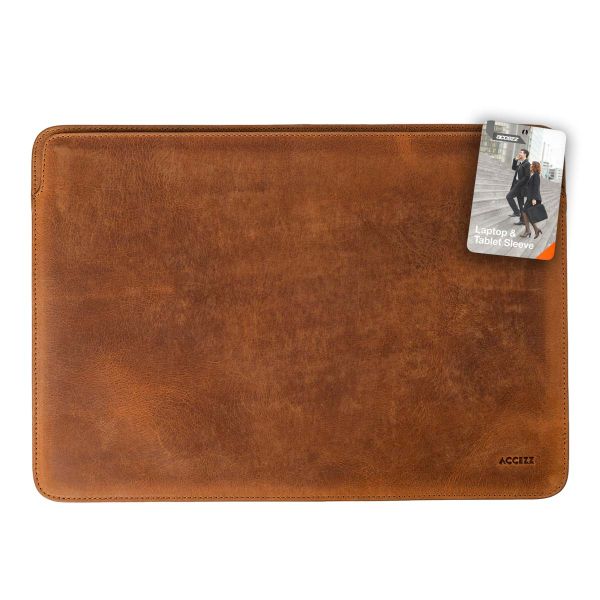 Accezz Leather Pochette ordinateur Apple MacBook 13 pouces - Cognac