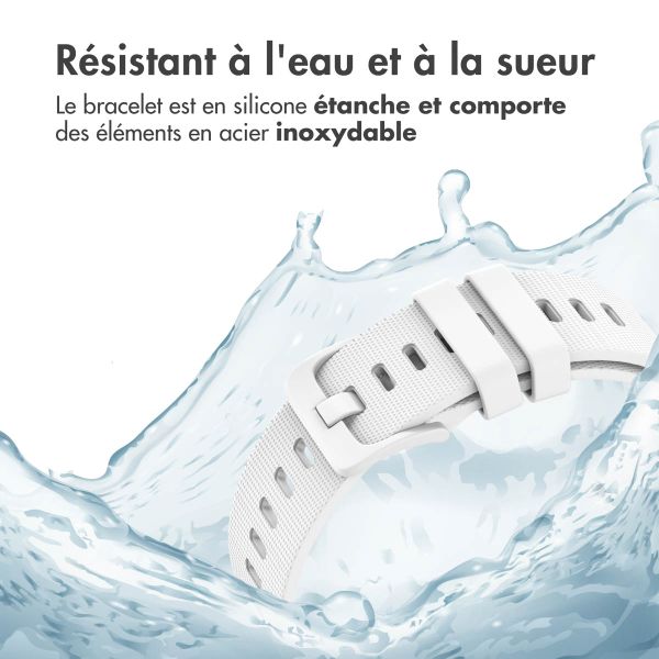 imoshion Bracelet sport en silicone avec boucle - Connexion universelle 22 mm - Blanc