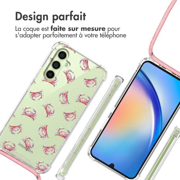 imoshion Coque Design avec cordon Samsung Galaxy A34 (5G) - Crab Watercolor