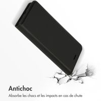 Accezz Étui de téléphone Slim Folio en cuir de qualité supérieure iPhone SE (2022 / 2020) / 8 / 7 / 6(s) - Noir