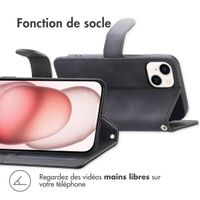 imoshion Etui de téléphone portefeuille avec cordon iPhone 15 - Noir