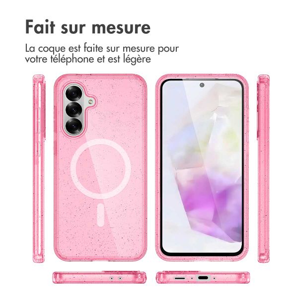 imoshion Coque Pailletée avec MagSafe Samsung Galaxy A56 - Paillettes Rose