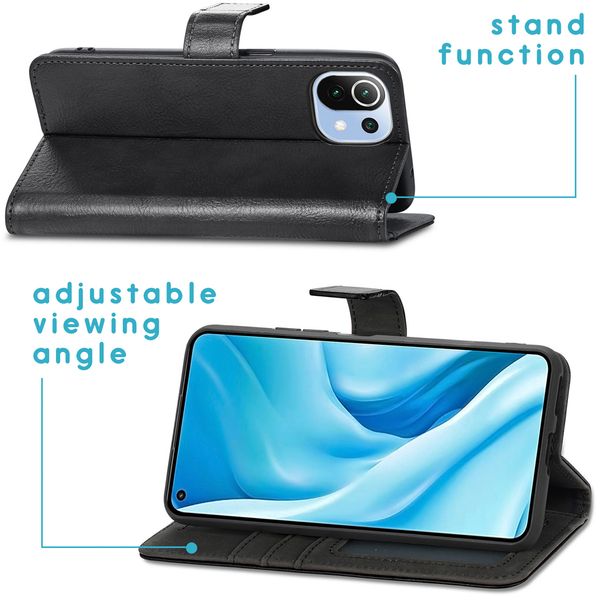 imoshion Étui de télephone portefeuille Xiaomi Mi 11 Lite (5G/4G) / 11 Lite 5G NE - Noir