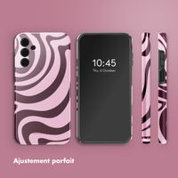 Selencia Coque arrière Vivid Tough Samsung Galaxy A15 (5G/4G) - Wavy Swirl Pink Plum