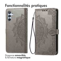 imoshion Etui de téléphone portefeuille Mandala Samsung Galaxy A36 - Gris