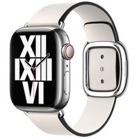 Apple Leather Band Modern Buckle Apple Watch Series 1-9 / SE - 38/40/41 mm / Series 10 - 42 mm - Taille M - Chalk