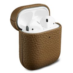 Accezz Coque en Cuir véritable AirPods 1 / 2 - Taupe