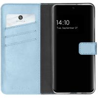 Selencia Étui portefeuille en cuir véritable Samsung Galaxy S21 FE - Bleu clair