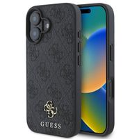 Guess Coque 4G Metal Logo MagSafe iPhone 16 - Noir