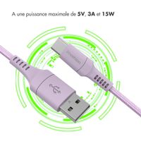 imoshion Braided USB-C vers câble USB - 1 mètre - Lilas