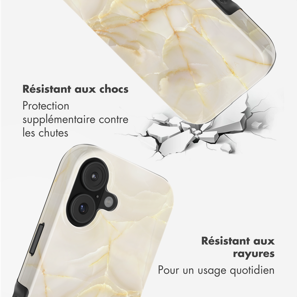 Selencia Coque arrière Vivid avec MagSafe Apple iPhone 17 - Golden Beige Marble