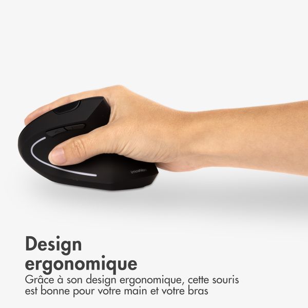 imoshion Souris ergonomique sans fil - Droitier - USB-A - Noir