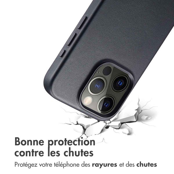 Accezz Coque arrière en cuir avec MagSafe iPhone 15 Pro - Onyx Black