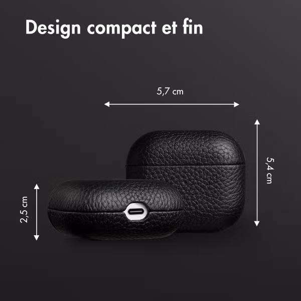Accezz Coque en Cuir véritable Apple AirPods 3 - Noir