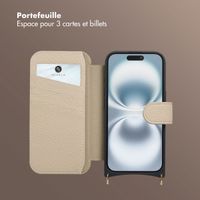 Selencia Étui Riva avec MagSafe et cordon de téléphone Apple iPhone 16 - Beige