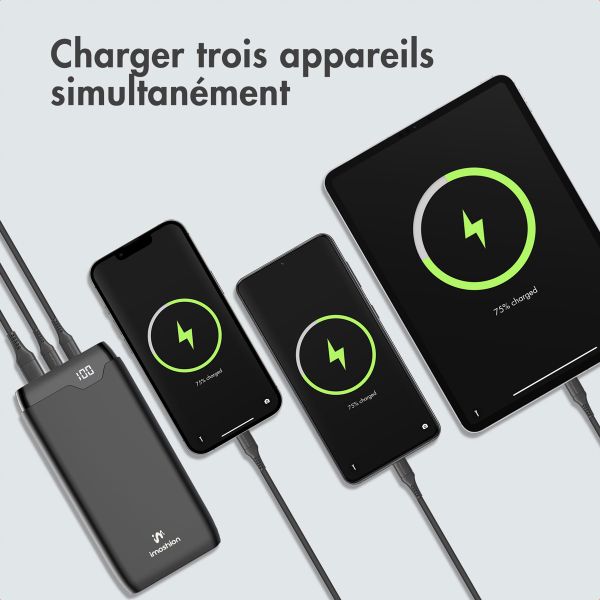 imoshion Batterie externe - 27.000 mAh - Quick Charge et Power Delivery - 30W - Noir