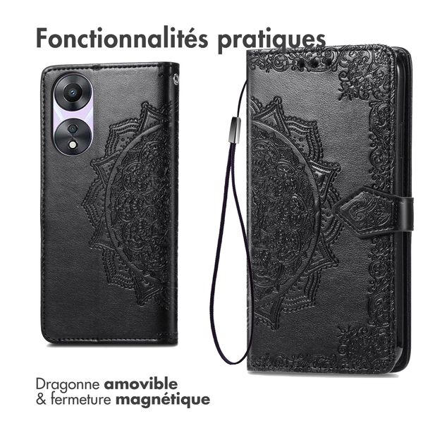 imoshion Etui de téléphone portefeuille Mandala Oppo A58 (4G) - Noir