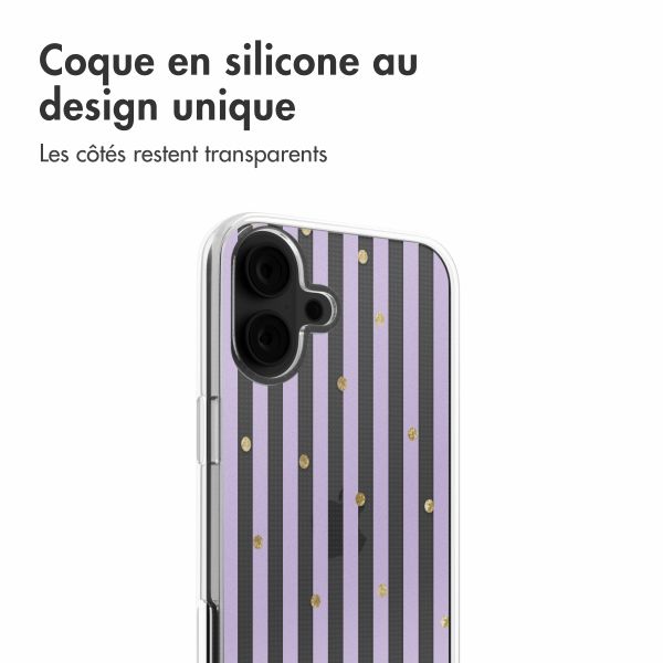 imoshion Coque Design Apple iPhone 16 - Sparkle Lines Lavender