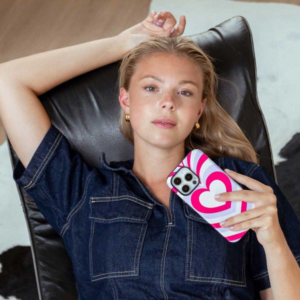 Selencia Coque arrière Vivid Samsung Galaxy A15 (5G) - Double Hearts Rubine Red Lilac