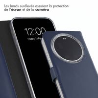 Selencia Étui portefeuille en cuir véritable Xiaomi 17 Ultra - Bleu foncé