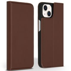Accezz Étui de télephone Slim Folio en cuir de qualité supérieure Apple iPhone 13 - Marron