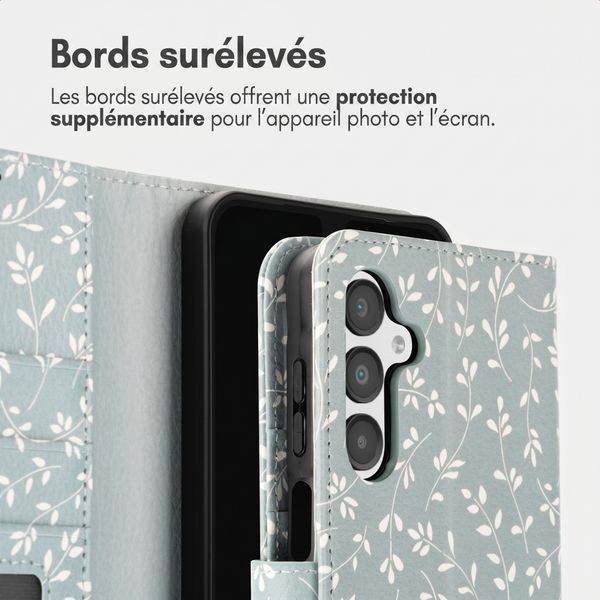 imoshion Étui de télephone portefeuille Design Samsung Galaxy A16 - Smoke Green Flowers
