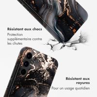Selencia Coque arrière Vivid Samsung Galaxy S25 FE - Chic Marble Black