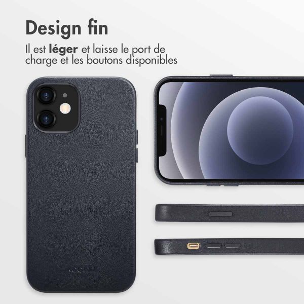 Accezz Coque arrière en cuir avec MagSafe Apple iPhone 12 (Pro) - Onyx Black