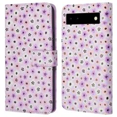 imoshion Étui de télephone portefeuille Design Google Pixel 6a - Purple Flowers