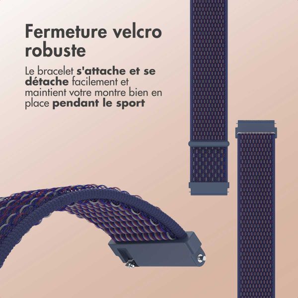 imoshion Bracelet en nylon avec fermeture velcro - Connexion universelle 22 mm - Indigo