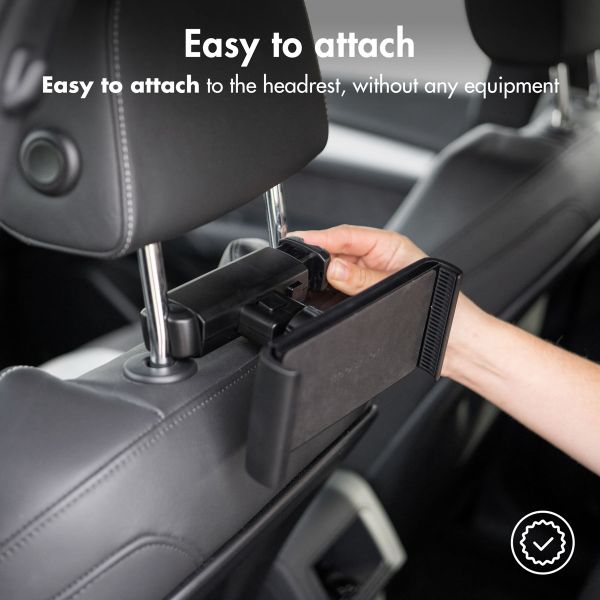 imoshion Support de tablette pour voiture - Avec support de téléphone - Réglable - Appui-tête - Noir