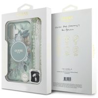 Guess MagSafe IML Flowers Case avec beads strap Apple iPhone 16 - Green