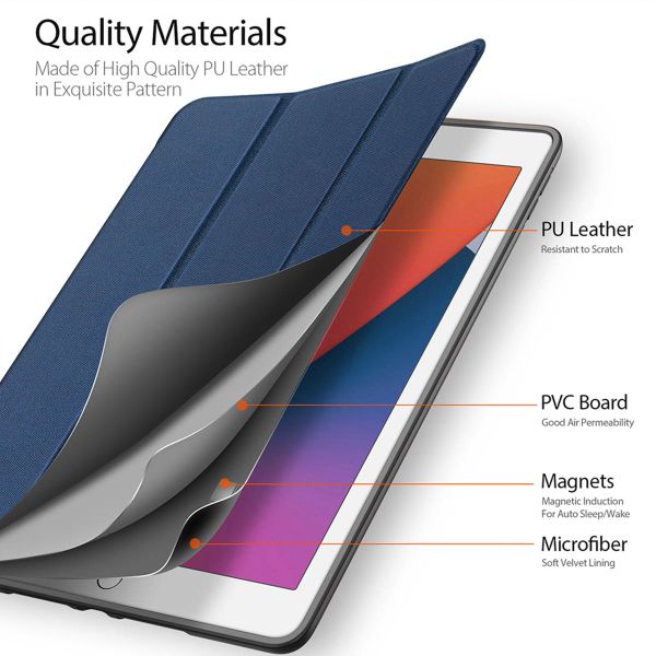 Dux Ducis Coque tablette Domo Apple iPad 9 (2021) 10.2 pouces / iPad 8 (2020) 10.2 pouces / iPad 7 (2019) 10.2 pouces - Bleu foncé
