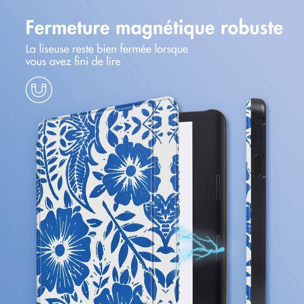 imoshion Design Slim Hard Sleepcover avec support Kobo Sage / Tolino Epos 3 - Flower Tile