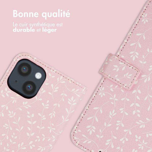 imoshion Étui de téléphone portefeuille Design iPhone 14 - Pink Bazaar Flowers