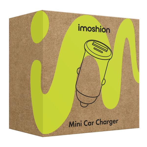 imoshion ﻿Mini chargeur de voiture - 2 ports - USB-A Quick Charge - USB-C Power Delivery - 60 Watts - Noir