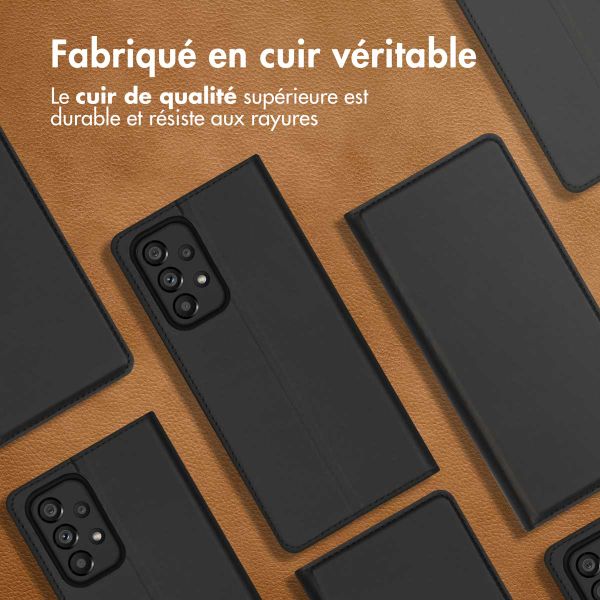 Accezz Étui de téléphone Slim Folio en cuir de qualité supérieure Samsung Galaxy A53 - Noir