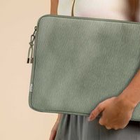 Selencia Pochette ordinateur Corduroy 13-14 pouces - Pistache Cream